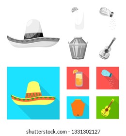 Isolated object of cafe and Latin icon. Collection of cafe and national vector icon for stock.