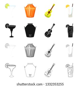 Isolated object of cafe and Latin icon. Collection of cafe and national stock symbol for web.