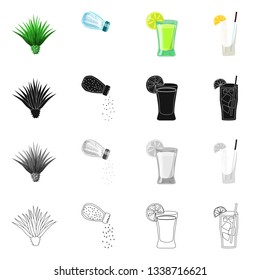 Isolated object of cafe and Latin icon. Collection of cafe and national vector icon for stock.