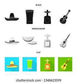 Isolated object of cafe and Latin icon. Collection of cafe and national vector icon for stock.