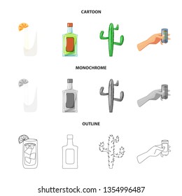 Isolated object of cafe and Latin icon. Set of cafe and national vector icon for stock.
