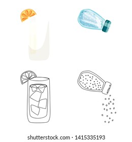 Isolated object of cafe and Latin icon. Set of cafe and national stock vector illustration.