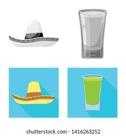 Isolated object of cafe and Latin icon. Collection of cafe and national stock symbol for web.