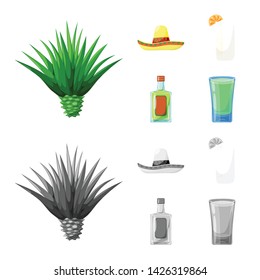 Isolated object of cafe and Latin icon. Set of cafe and national stock symbol for web.