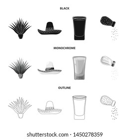 Isolated object of cafe and Latin icon. Collection of cafe and national vector icon for stock.