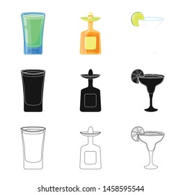 Isolated object of cafe and Latin icon. Set of cafe and national vector icon for stock.
