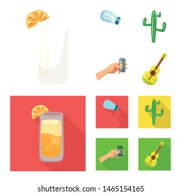 Isolated object of cafe and Latin icon. Collection of cafe and national stock vector illustration.