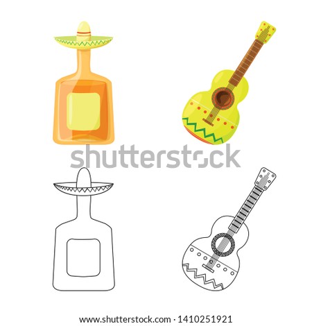 Isolated object of cafe and Latin icon. Set of cafe and national vector icon for stock.