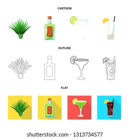 Isolated object of cafe and Latin logo. Collection of cafe and national vector icon for stock.