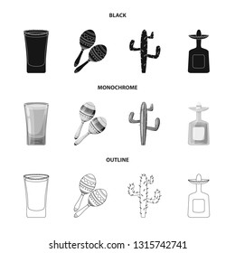 Isolated object of cafe and Latin logo. Collection of cafe and national stock symbol for web.