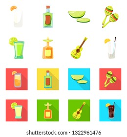 Isolated object of cafe and Latin logo. Collection of cafe and national vector icon for stock.