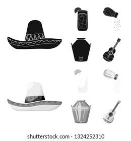 Isolated object of cafe and Latin logo. Set of cafe and national stock vector illustration.