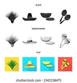 Isolated object of cafe and Latin logo. Set of cafe and national stock vector illustration.