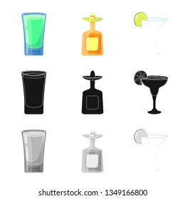 Isolated object of cafe and Latin logo. Collection of cafe and national vector icon for stock.