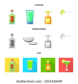 Isolated object of cafe and Latin logo. Set of cafe and national stock vector illustration.