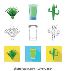 Isolated object of cafe and Latin logo. Set of cafe and national vector icon for stock.