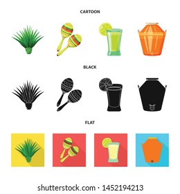 Isolated object of cafe and Latin logo. Collection of cafe and national vector icon for stock.