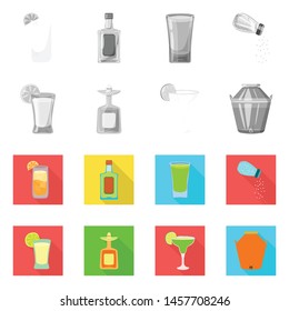 Isolated object of cafe and Latin logo. Set of cafe and national vector icon for stock.