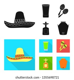Isolated object of cafe and Latin sign. Set of cafe and national stock vector illustration.