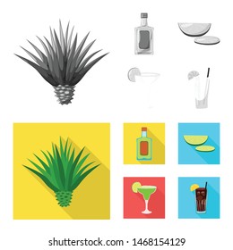 Isolated object of cafe and Latin sign. Collection of cafe and national vector icon for stock.