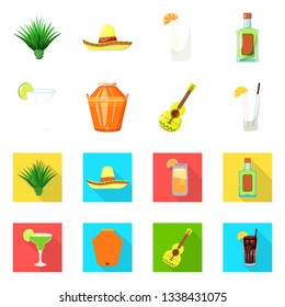 Isolated object of cafe and Latin symbol. Set of cafe and national vector icon for stock.