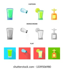 Isolated object of cafe and Latin symbol. Set of cafe and national vector icon for stock.