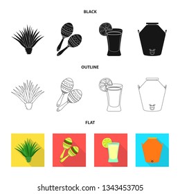 Isolated object of cafe and Latin symbol. Set of cafe and national stock vector illustration.
