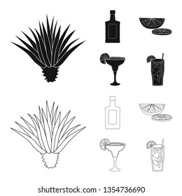 Isolated object of cafe and Latin symbol. Collection of cafe and national stock symbol for web.