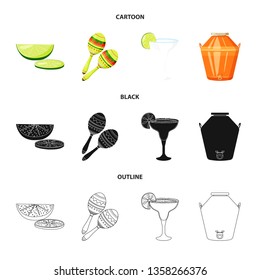 Isolated object of cafe and Latin symbol. Collection of cafe and national vector icon for stock.