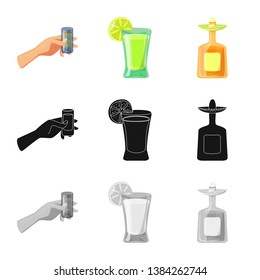 Isolated object of cafe and Latin symbol. Collection of cafe and national stock symbol for web.
