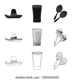Isolated object of cafe and Latin symbol. Set of cafe and national vector icon for stock.
