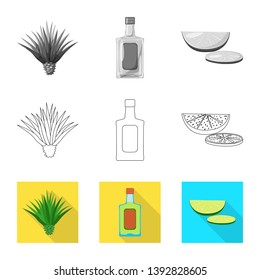Isolated object of cafe and Latin symbol. Set of cafe and national vector icon for stock.