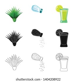 Isolated object of cafe and Latin symbol. Set of cafe and national vector icon for stock.