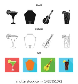 Isolated object of cafe and Latin symbol. Set of cafe and national stock vector illustration.