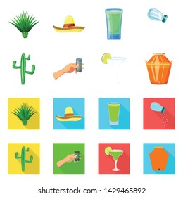 Isolated object of cafe and Latin symbol. Set of cafe and national vector icon for stock.
