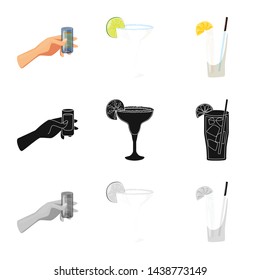 Isolated object of cafe and Latin symbol. Set of cafe and national stock vector illustration.