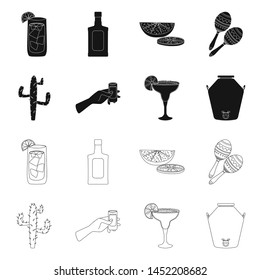 Isolated object of cafe and Latin symbol. Collection of cafe and national vector icon for stock.