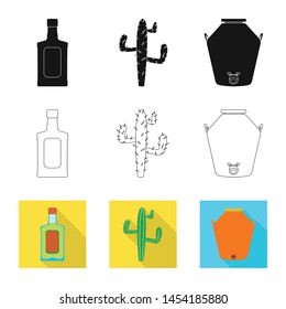 Isolated object of cafe and Latin symbol. Set of cafe and national stock vector illustration.