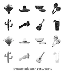 Isolated object of cafe and Latin symbol. Collection of cafe and national vector icon for stock.