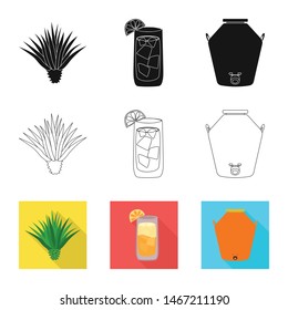 Isolated object of cafe and Latin symbol. Set of cafe and national vector icon for stock.