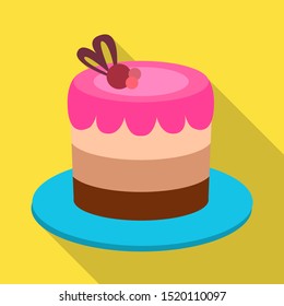 Isolated object of cake and celebration icon. Graphic of cake and chocolate stock symbol for web.