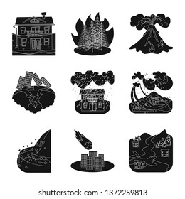 Isolated object of calamity and crash icon. Set of calamity and disaster vector icon for stock.