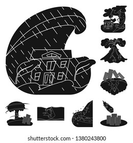 Isolated object of calamity and crash icon. Collection of calamity and disaster stock vector illustration.