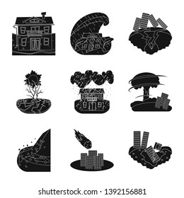 Isolated object of calamity and crash icon. Set of calamity and disaster stock symbol for web.