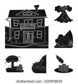 Isolated object of calamity and crash logo. Set of calamity and disaster stock vector illustration.