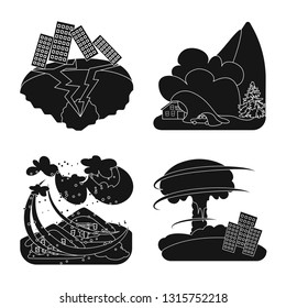 Isolated object of calamity and crash sign. Set of calamity and disaster stock vector illustration.
