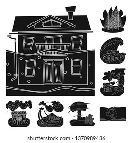 Isolated object of calamity and crash sign. Set of calamity and disaster vector icon for stock.