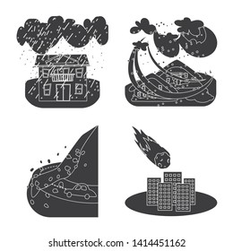 Isolated object of calamity and crash symbol. Set of calamity and disaster vector icon for stock.