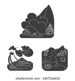 Isolated object of calamity and crash symbols. Set of calamity and disaster vector icon for stock.