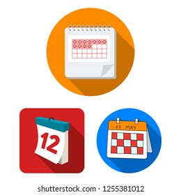 Isolated object of calendar and mark symbol. Set of calendar and week stock vector illustration.